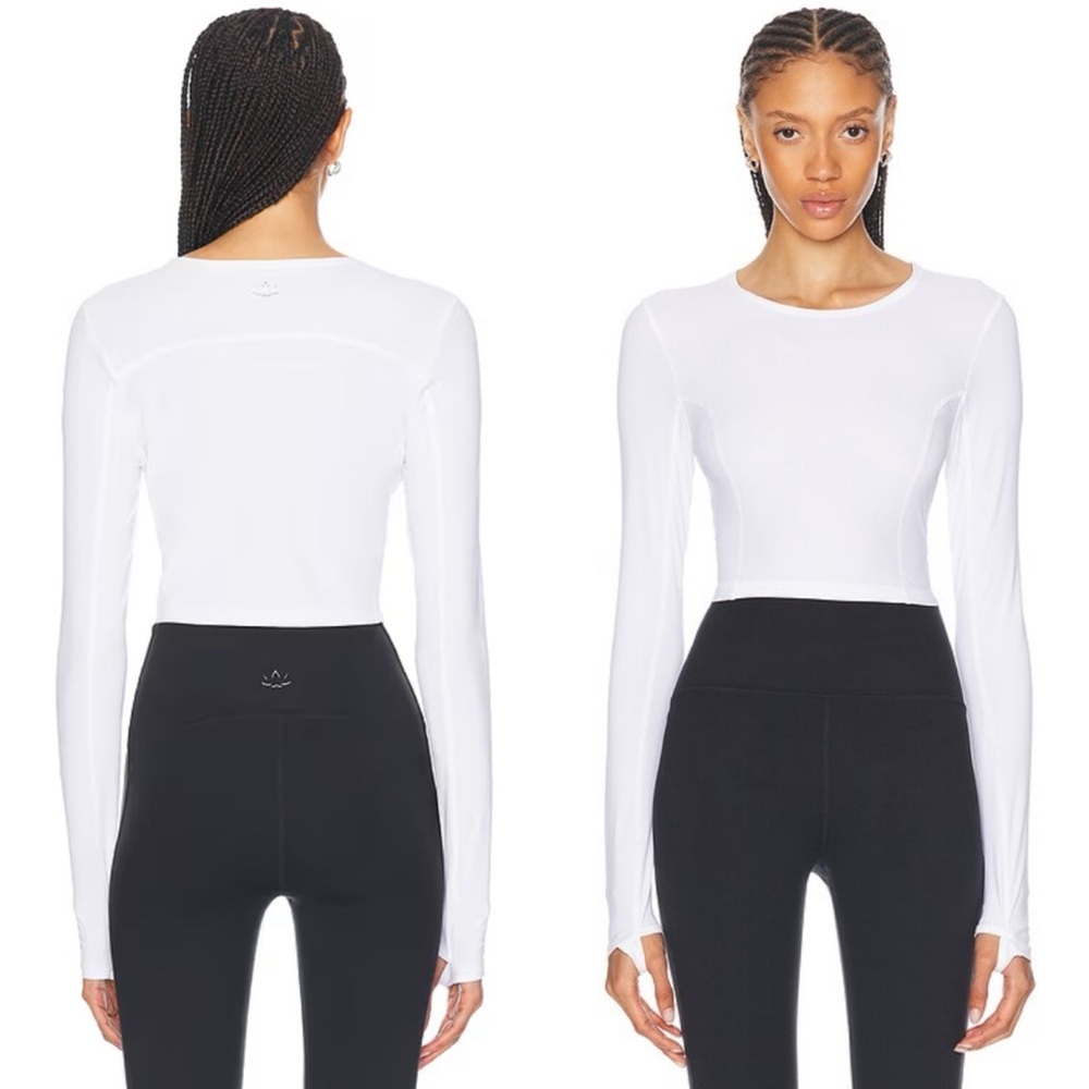 NWT Beyond Yoga Powerbeyond Lite Air Shield Cropped Long Sleeve Top Size Small